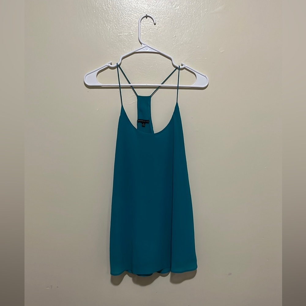 Rosette blue tank top